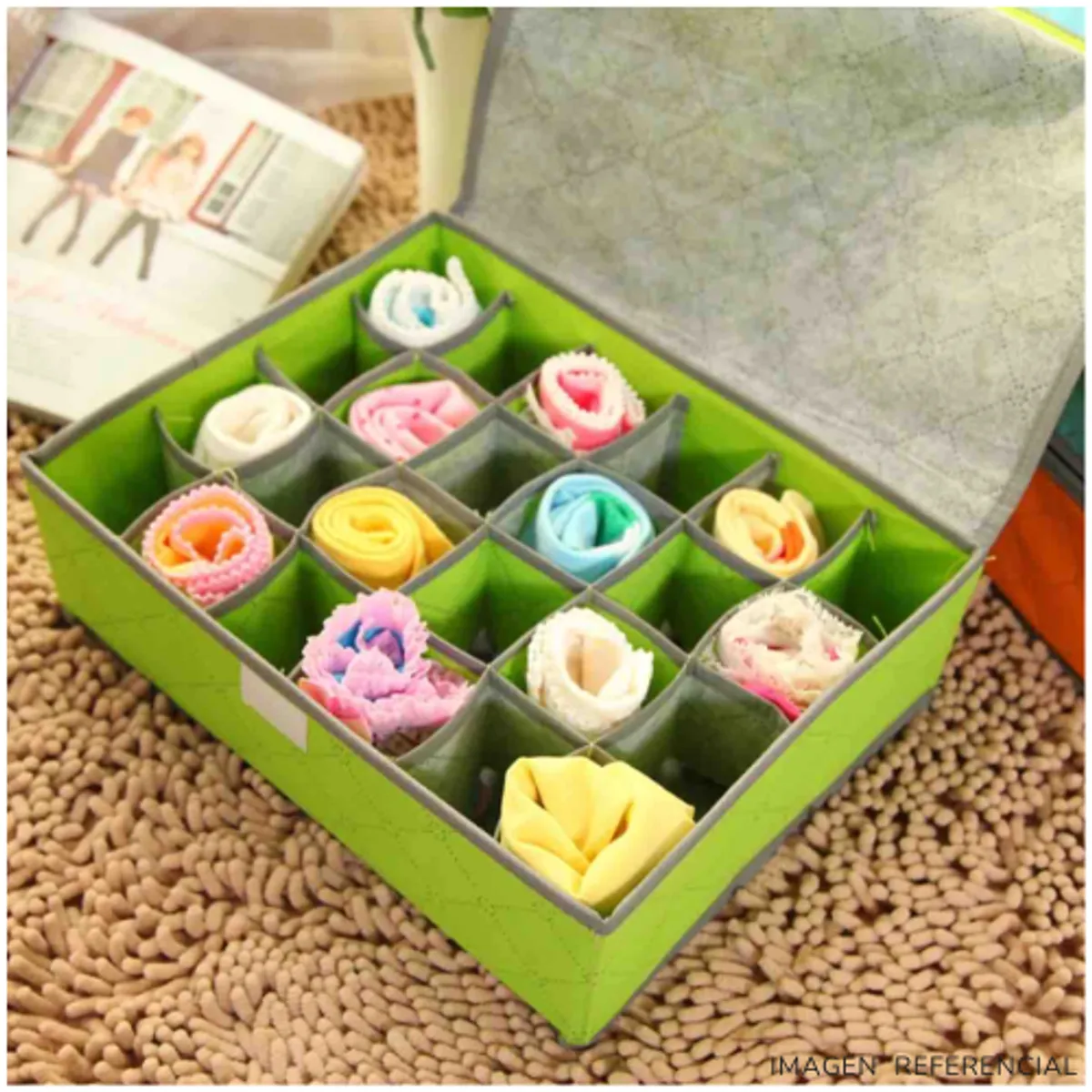 INSPIRA MARKET - Organizador Accesorios Ropa Interior 24 Espacios Plegable