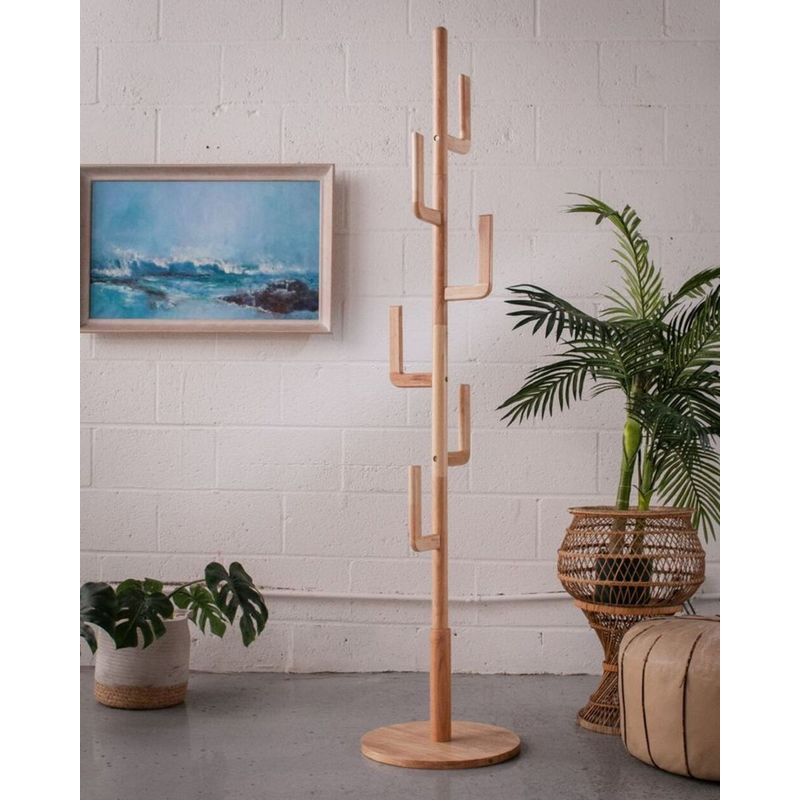 TU MESITA - PERCHERO VINTAGE DE MADERA PINO LUCAS DE 180 CM ALTO TU MESITA