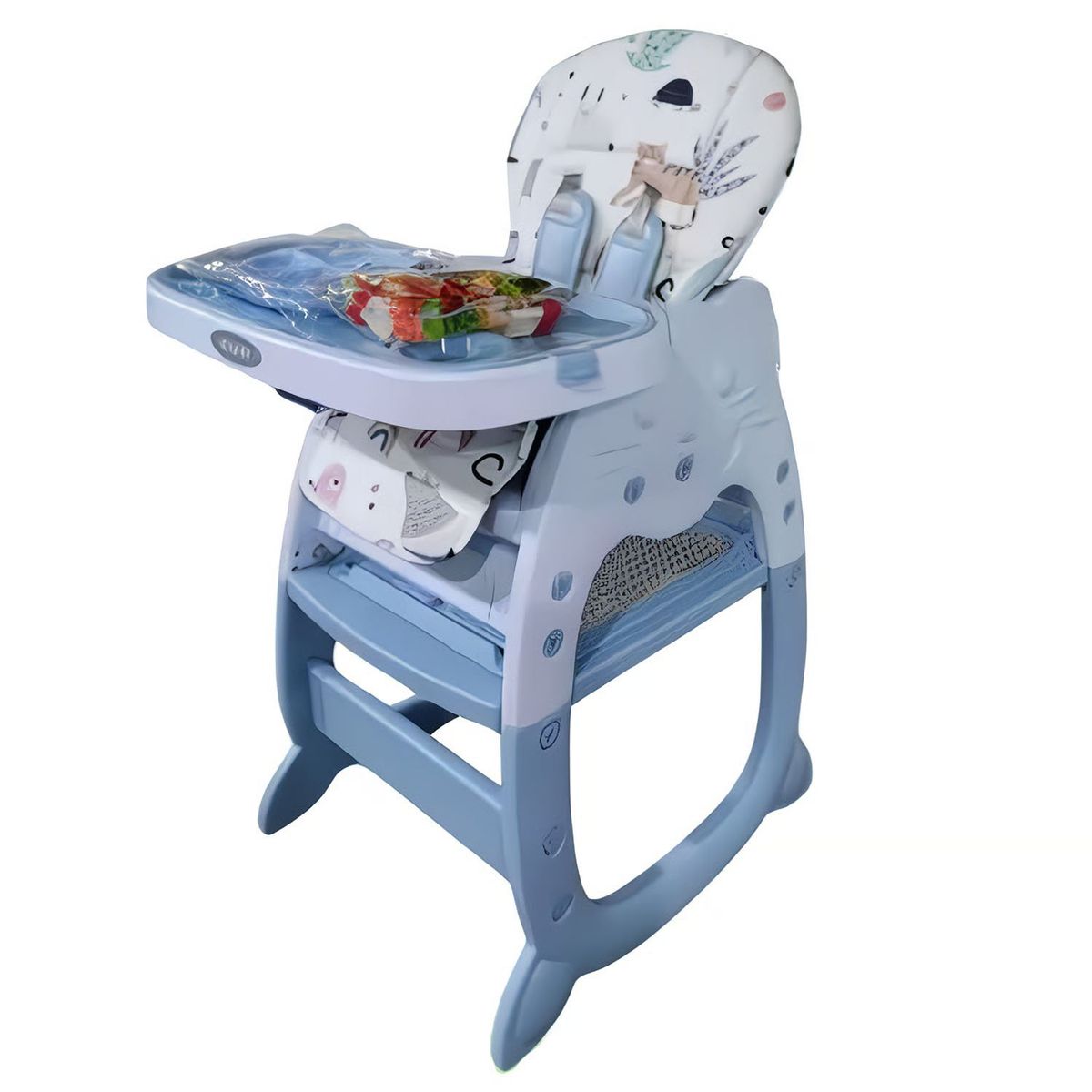 HI BABY - Silla Carpeta Hi Baby Gato 3 en 1 con Plato y Lego Azul