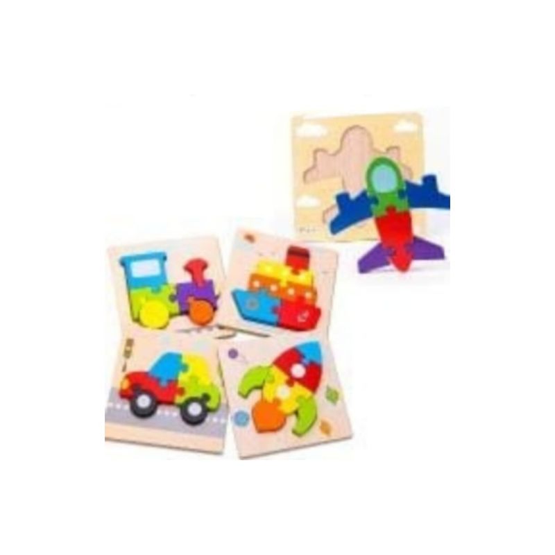 GENERICO - Pack 2 Rompecabezas 14x14 Medios de Trasnporte