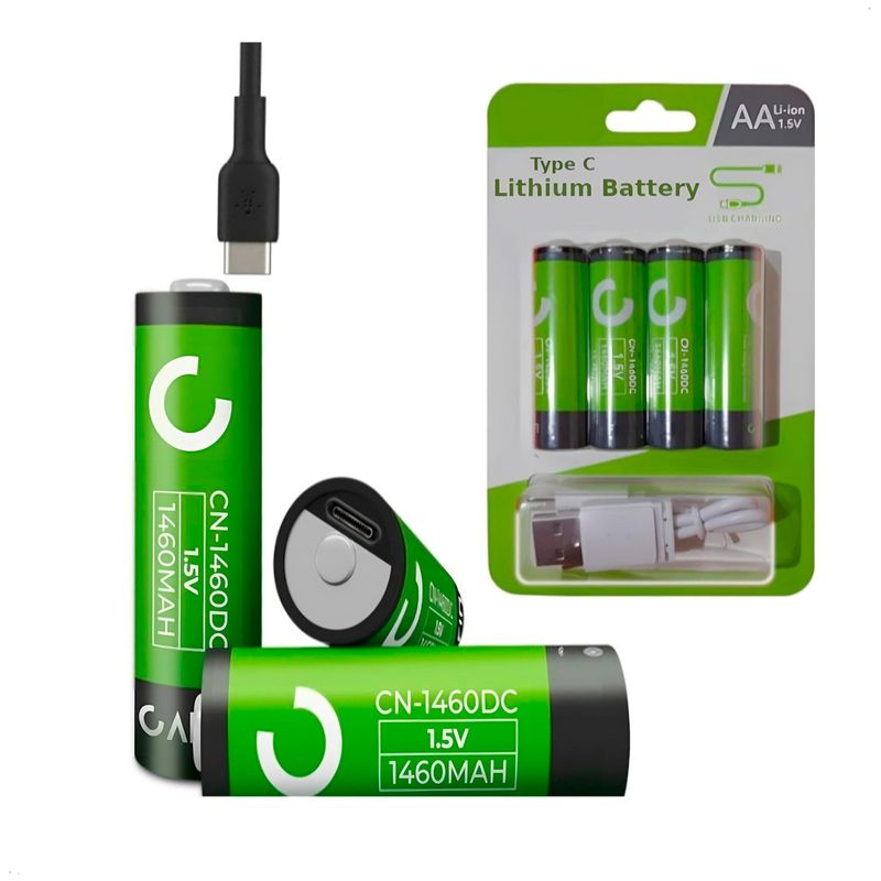 CAFINI - Cargador de Pilas Cafini 4 Pilas AA de 2200 mAh