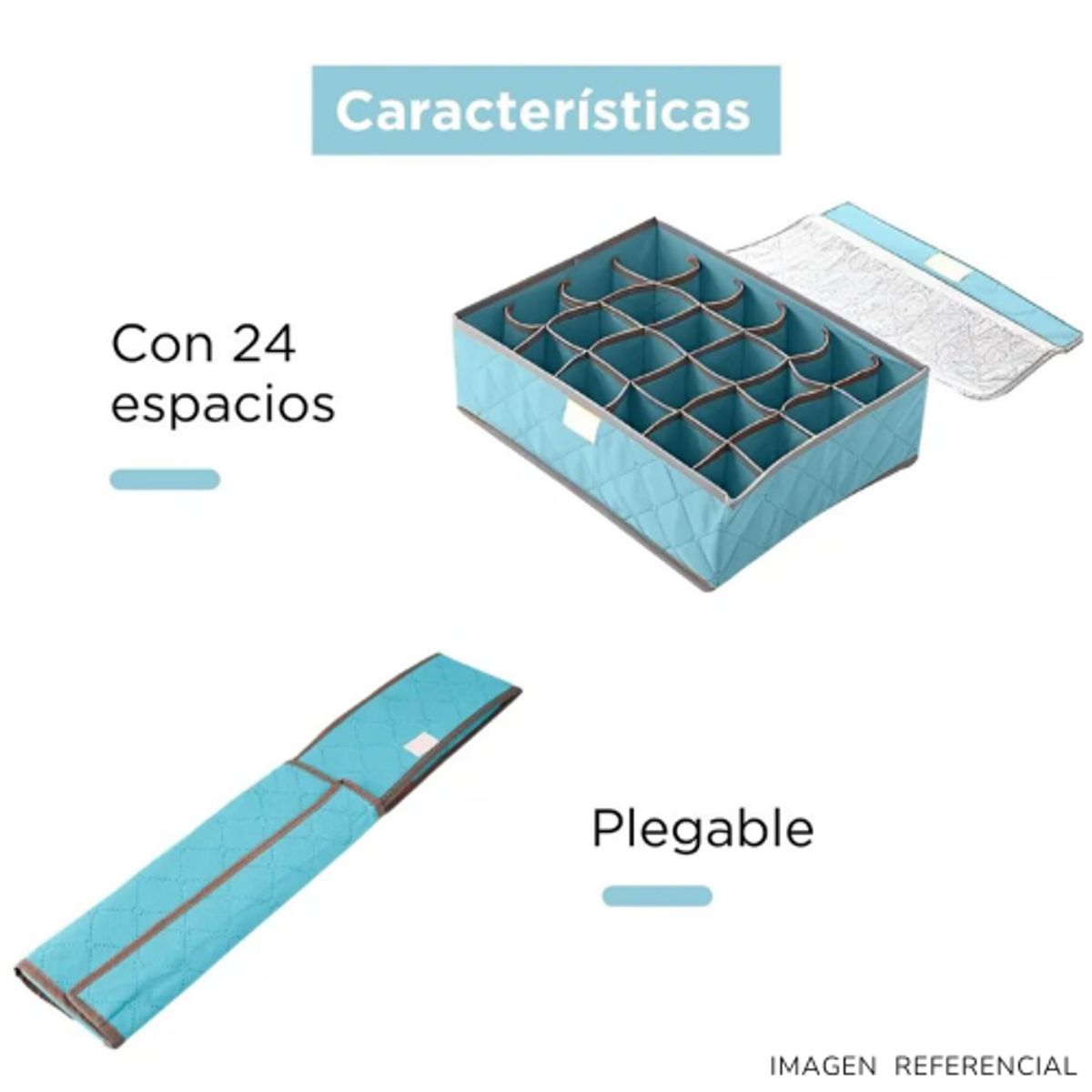 INSPIRA MARKET - Organizador Accesorios Ropa Interior 24 Espacios Plegable Pack x3