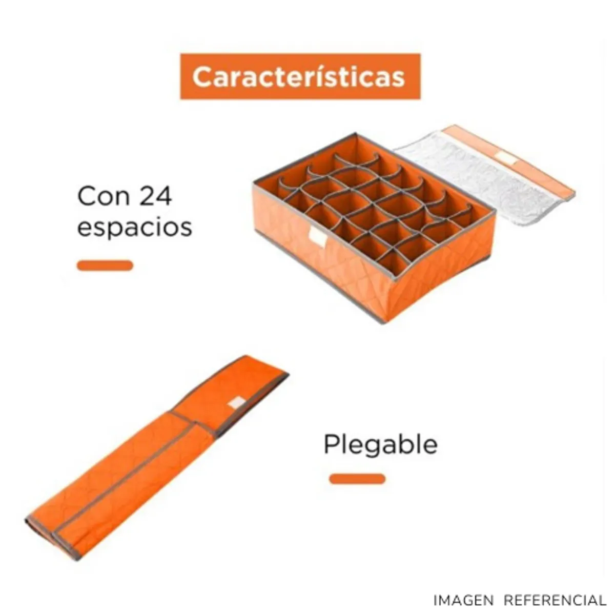 INSPIRA MARKET - Organizador Accesorios Ropa Interior 24 Espacios Plegable Pack x3