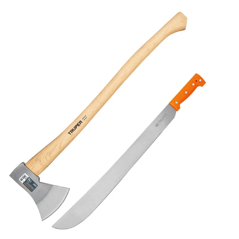 TRUPER - Hacha de acero con mango de madera ergonómico 28 pulgadas Truper
