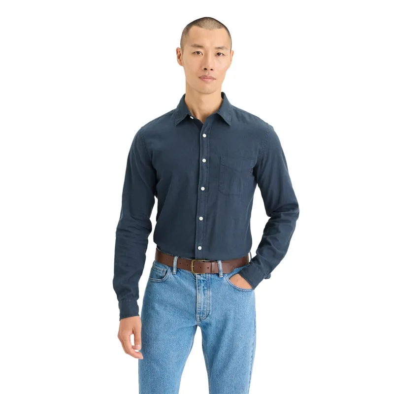 DOCKERS - Camisa Hombre Original LS Slim Fit Azul Dockers