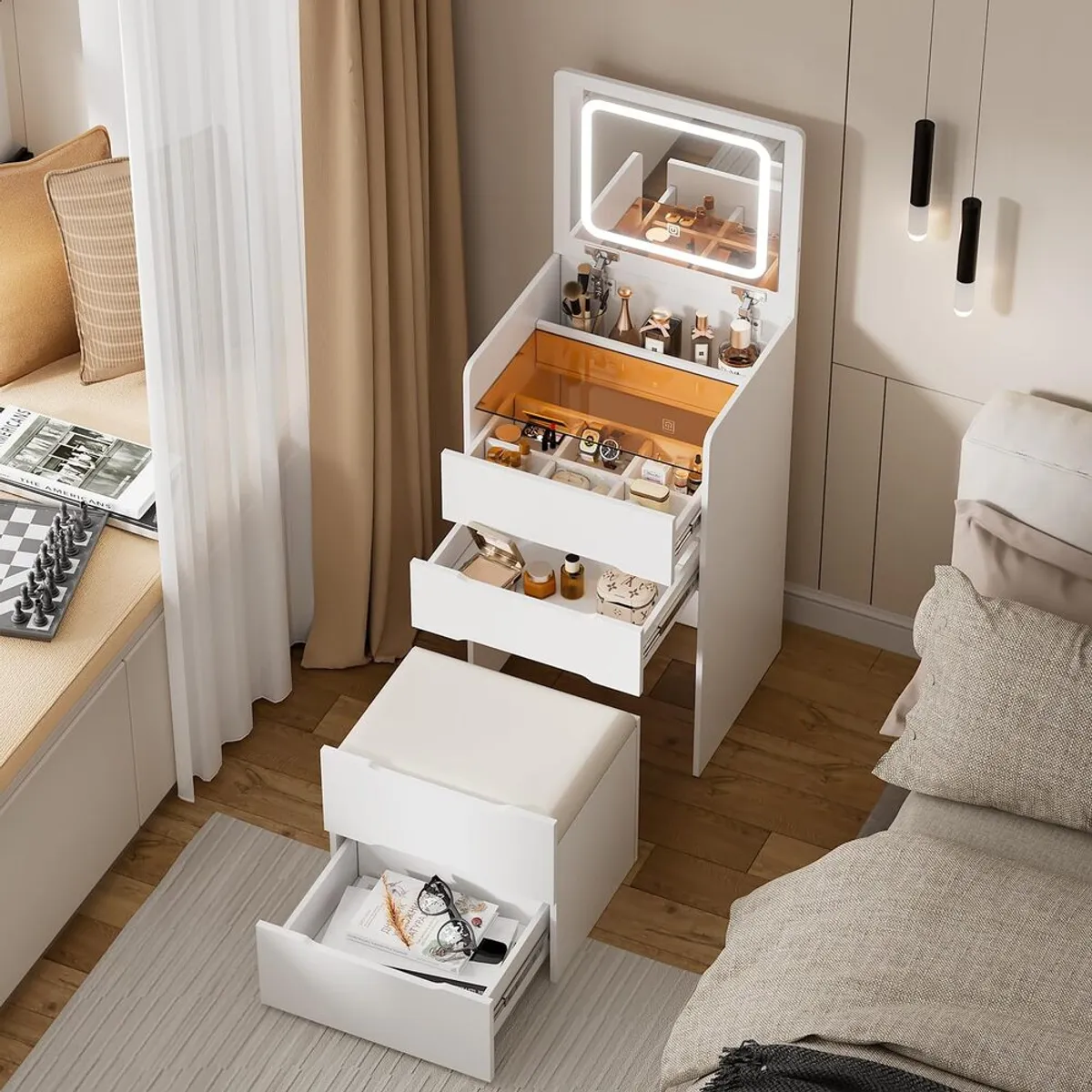 TU MESITA - TOCADOR MODERNO CON BANCO NATY