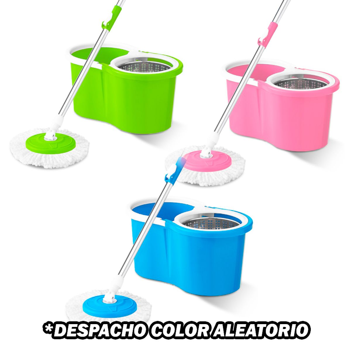 KELLER - Trapeador con Escurridor Giratorio 2 Mopas Aleatorio 88S