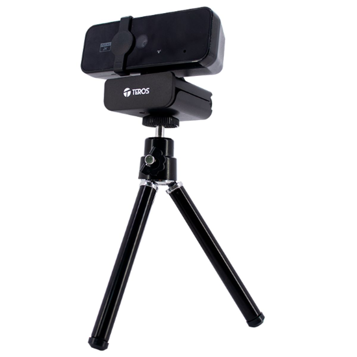 TEROS - Webcam TEROS TE-9072, 2K, micrófono incorporado, USB 2.0 + Trípode