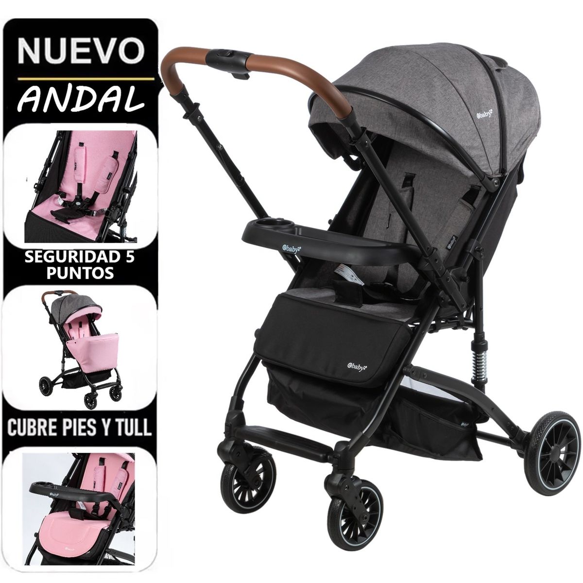EBABY - COCHE DE PASEO ANDAL EBABY 173 CON MANGO REVERSIBLE GR