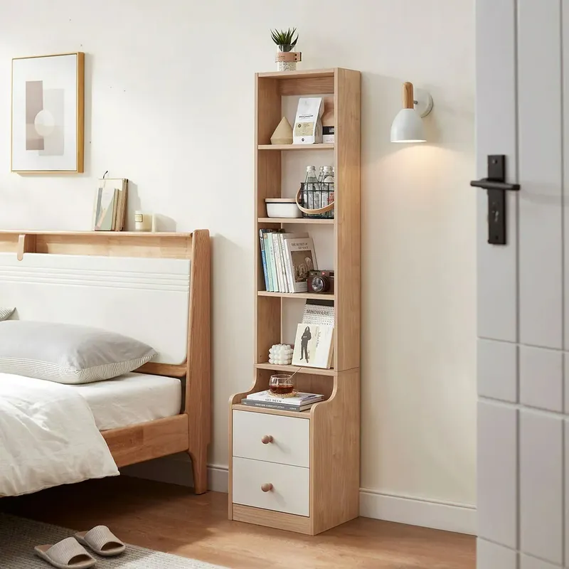 R&R MUEBLES - Estante Moderno Nakagi Blanco y Marrón R&R MUEBLES