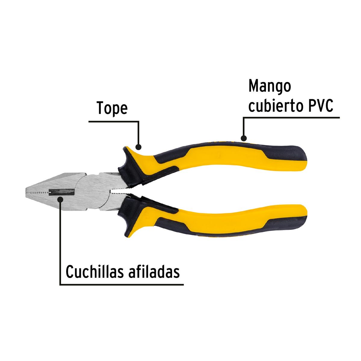 PRETUL - Pinza para electricista 6 mango Comfort Grip Pretul