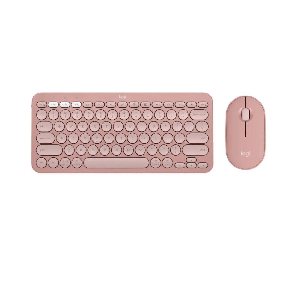LOGITECH - Teclado K380S y Mouse M350S rosa Logitech Bluetooth