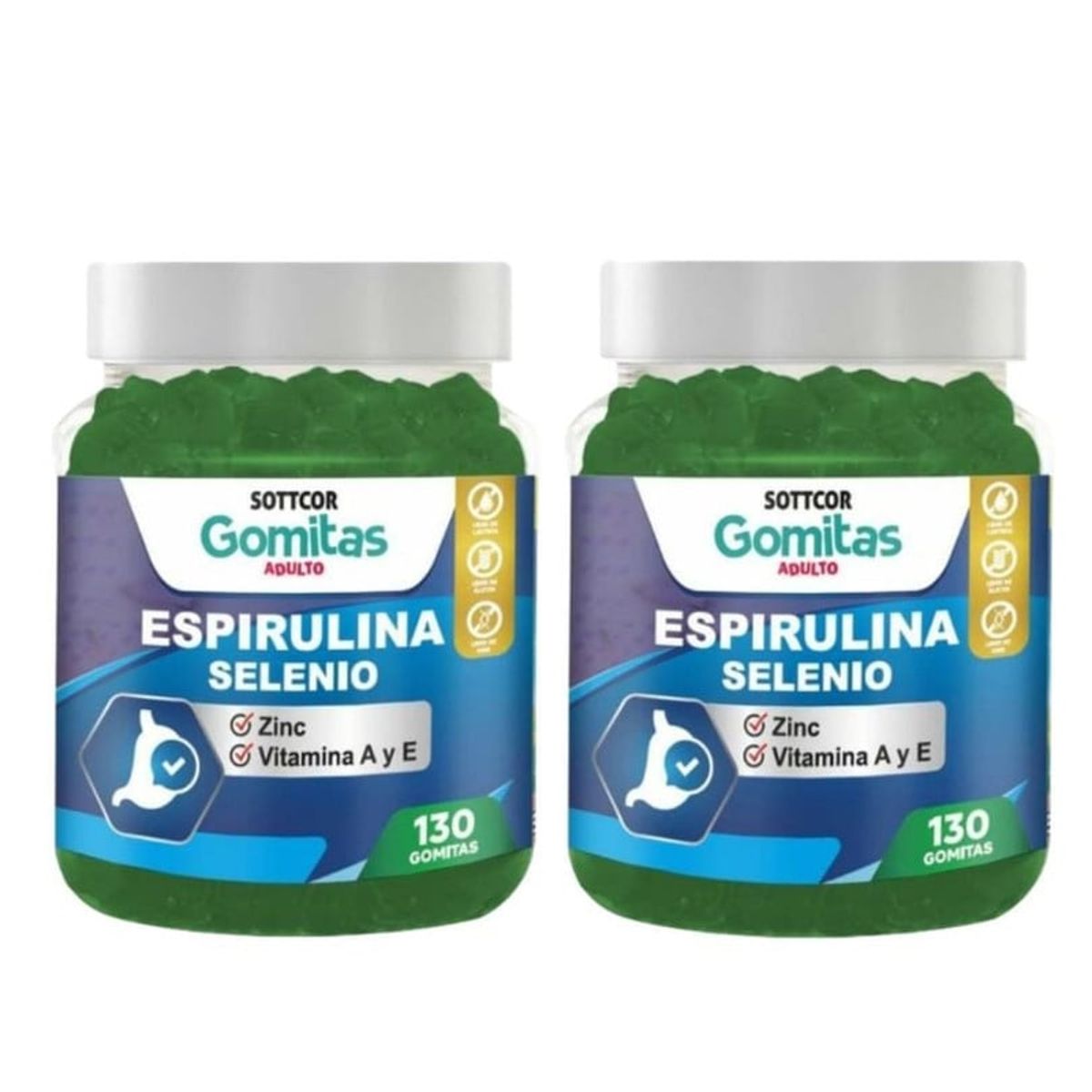 GENERICO - PACK 2 DETOX ESPIRULINA PARA ADULTOS GOMITAS SOTTCOR 100GR