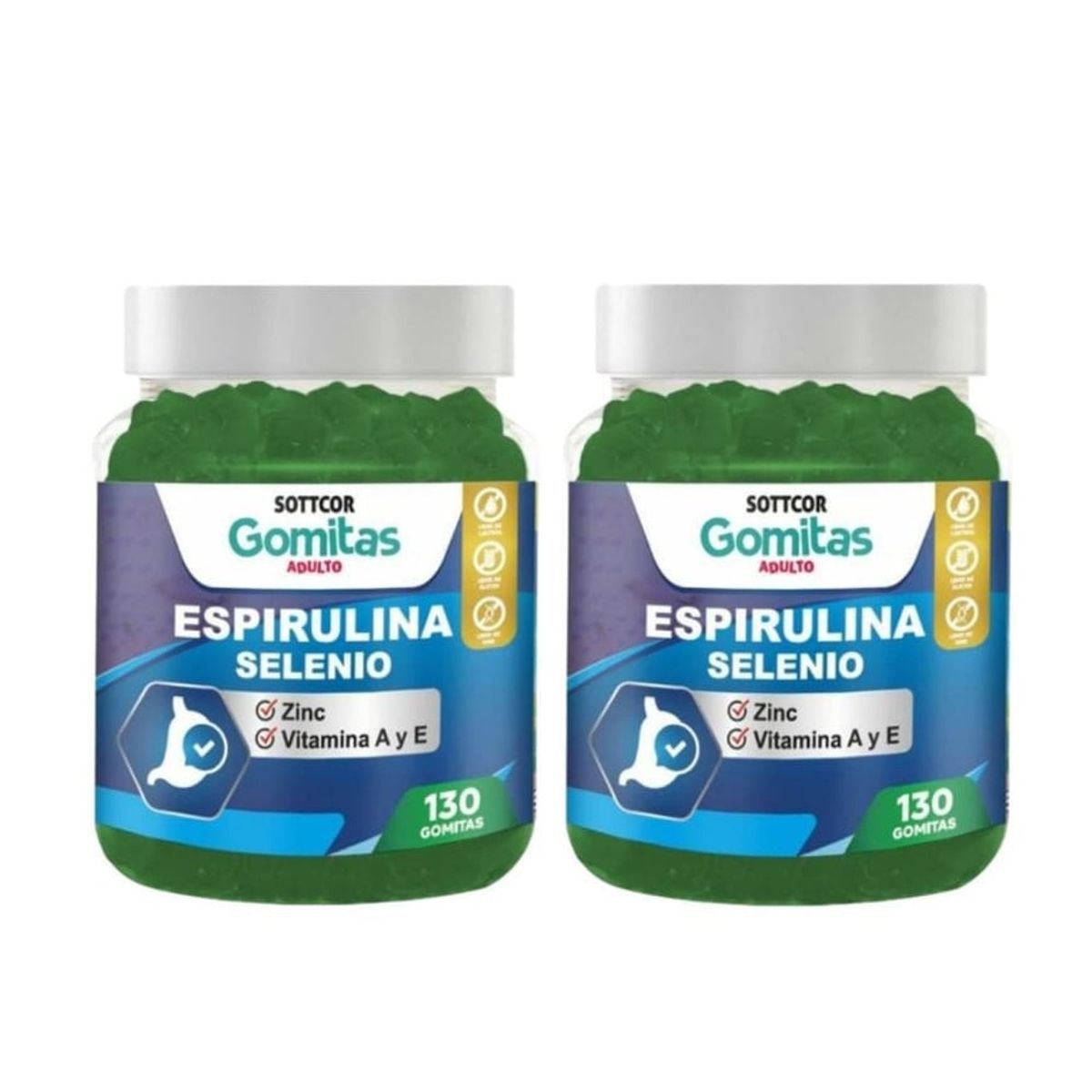 GENERICO - PACK 2 DETOX ESPIRULINA PARA ADULTOS GOMITAS SOTTCOR 100GR