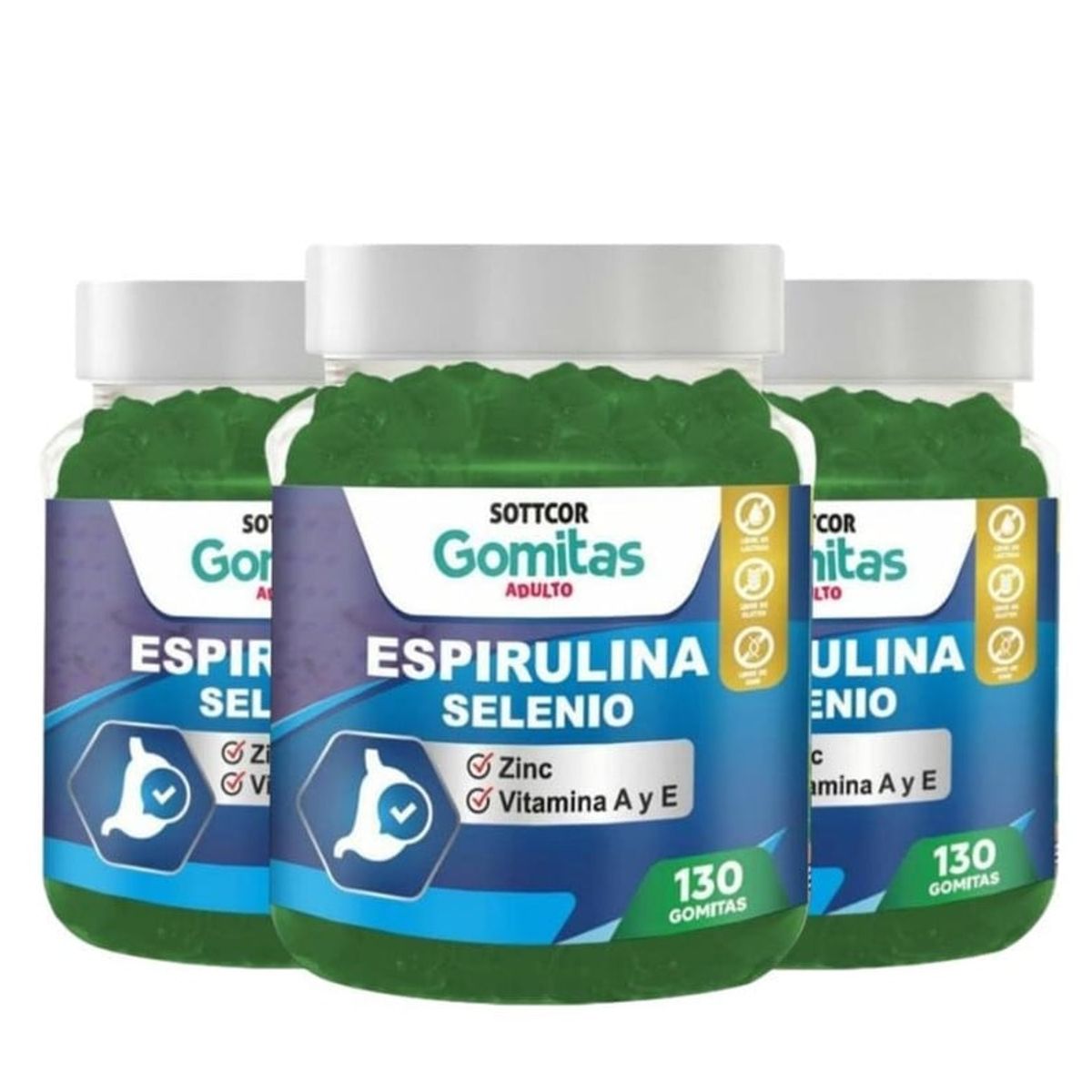 GENERICO - PACK 3 DETOX ESPIRULINA PARA ADULTOS GOMITAS SOTTCOR 100GR