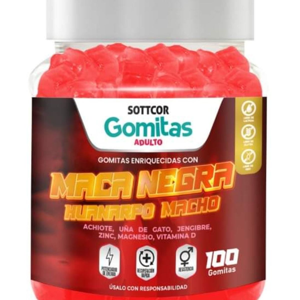 GENERICO - MACA NEGRA + DHA ACIDO FOLICO + CITRATO DE MAGNESIO GOMITAS SOTTCOR X3