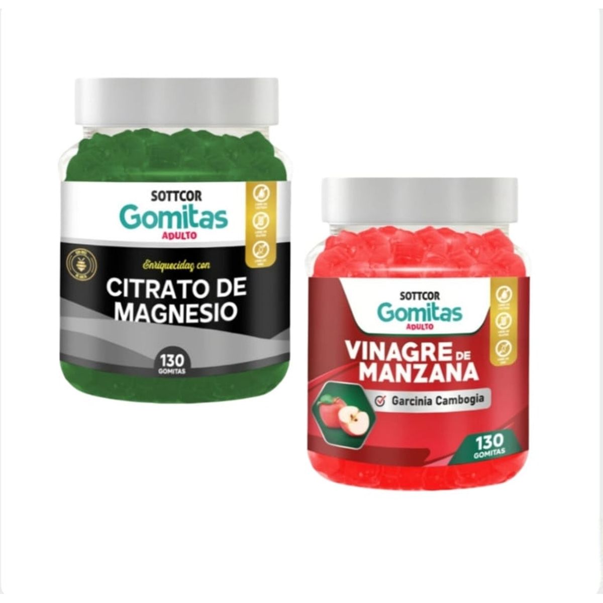 GENERICO - GOMITAS DE VINAGRE DE MANZANA Y CITRATO DE MAGNESIO SOTTCOR X2