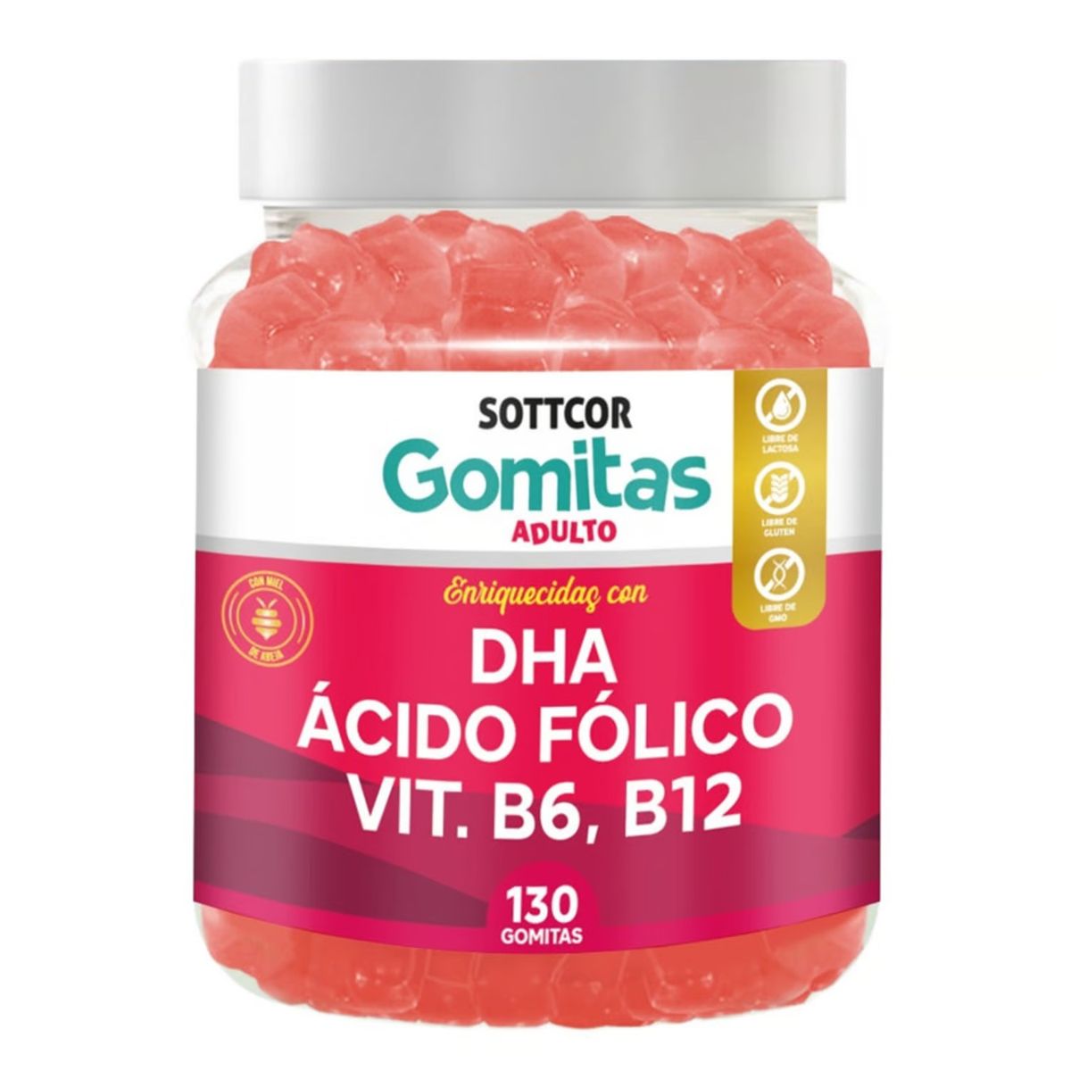GENERICO - GOMITAS DE CITRATO DE MAGNESIO + DHA ACIDO FOLICO SOTTCOR X2