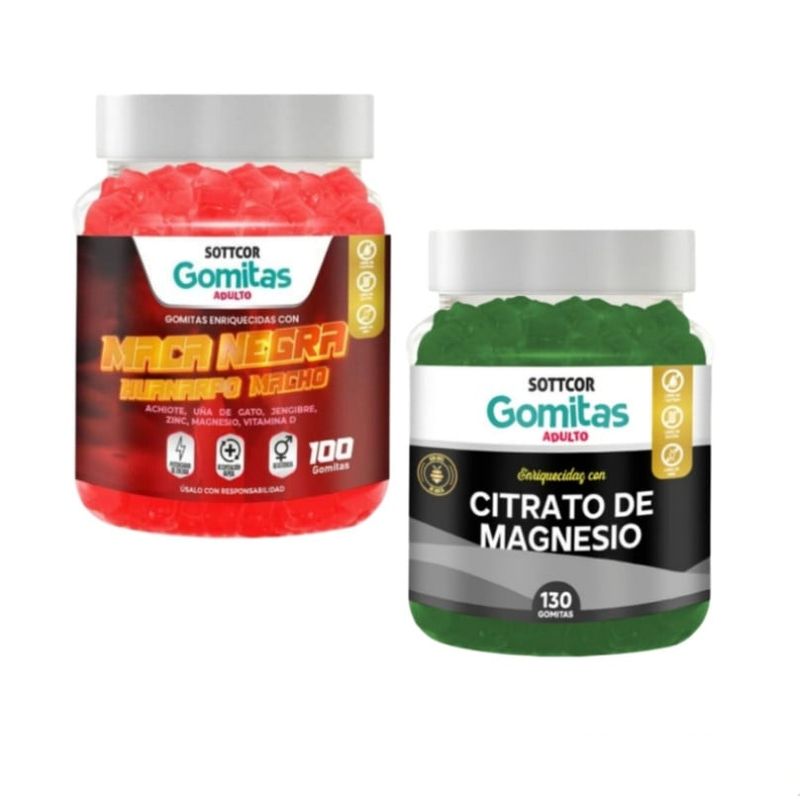 GENERICO - GOMITAS DE CITRATO DE MAGNESIO + MACA NEGRA HUANARPO MACHO SOTTCOR X2