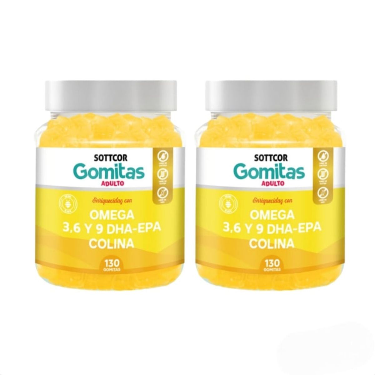 GENERICO - OMEGA PARA ADULTOS GOMITAS SOTTCOR 100GR NARANJA x 2