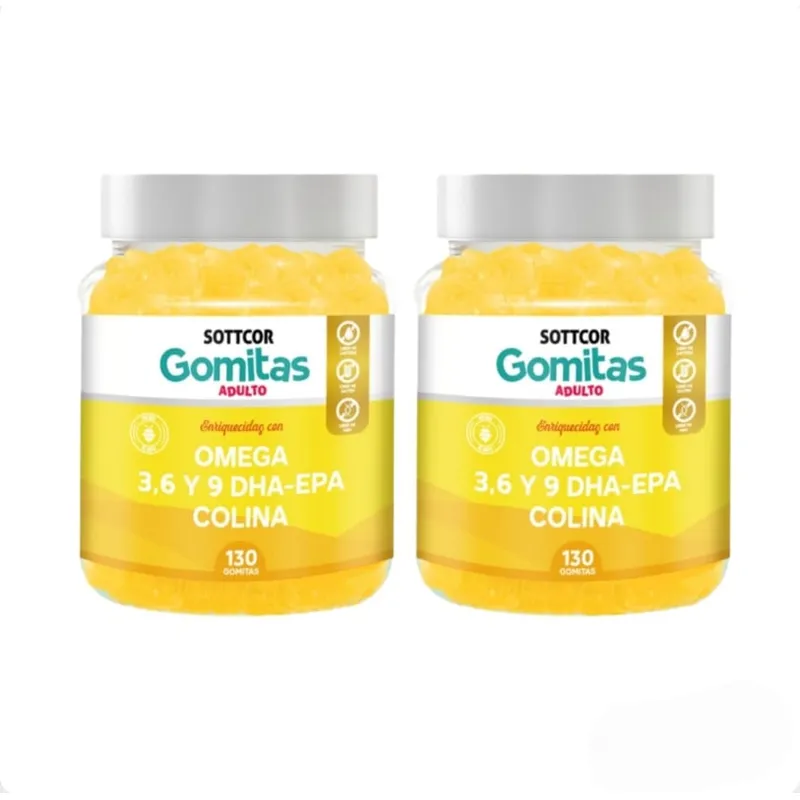 GENERICO - OMEGA PARA ADULTOS GOMITAS SOTTCOR 100GR NARANJA x 2