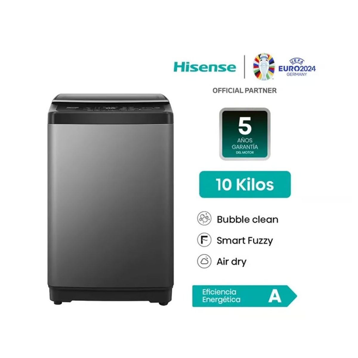HISENSE - LAVADORA HISENSE WT3J1023UT Carga Superior Gris 10KG
