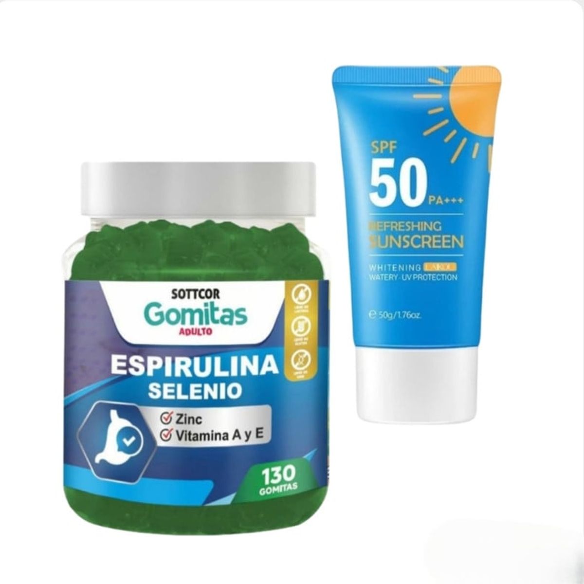 GENERICO - ESPIRULINA PARA ADULTO GOMITAS SOTTCOR + REGALO BLOQUEADOR REFRESCANTE