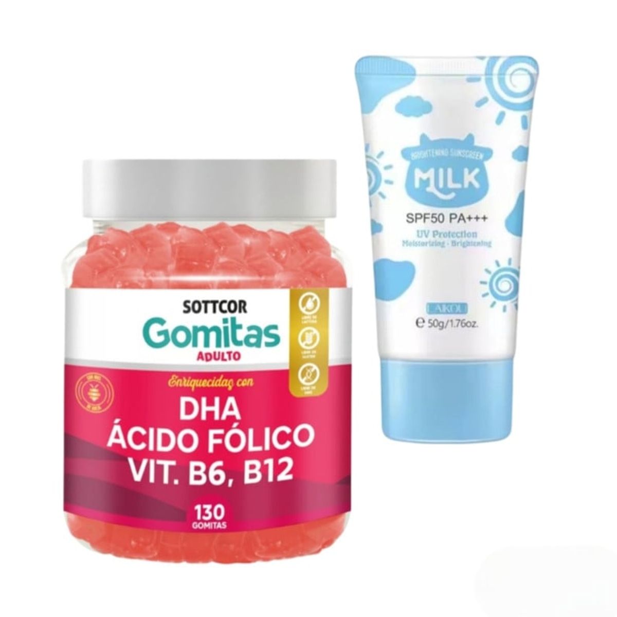 GENERICO - DHA PRENATAL GOMITAS SOTTCOR Y REGALO BLOQUEADOR ACLARANTE MILK