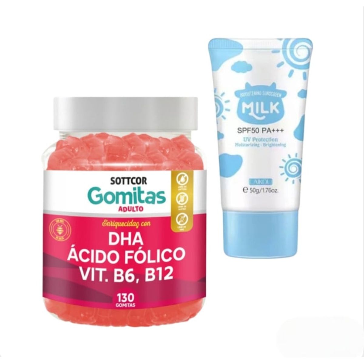 GENERICO - DHA PRENATAL GOMITAS SOTTCOR Y REGALO BLOQUEADOR ACLARANTE MILK