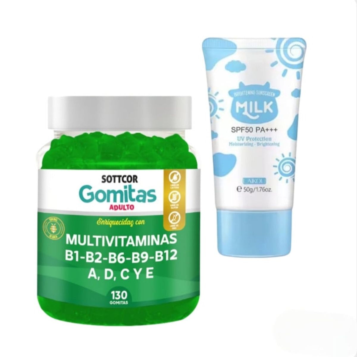 GENERICO - MULTIVITAMINAS B1-B2 GOMITAS SOTTCOR REGALO BLOQUEADOR ACLARANTE MILK