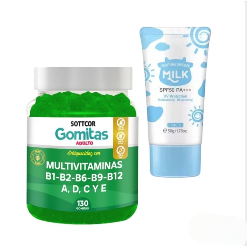 GENERICO - MULTIVITAMINAS B1-B2 GOMITAS SOTTCOR REGALO BLOQUEADOR ACLARANTE MILK