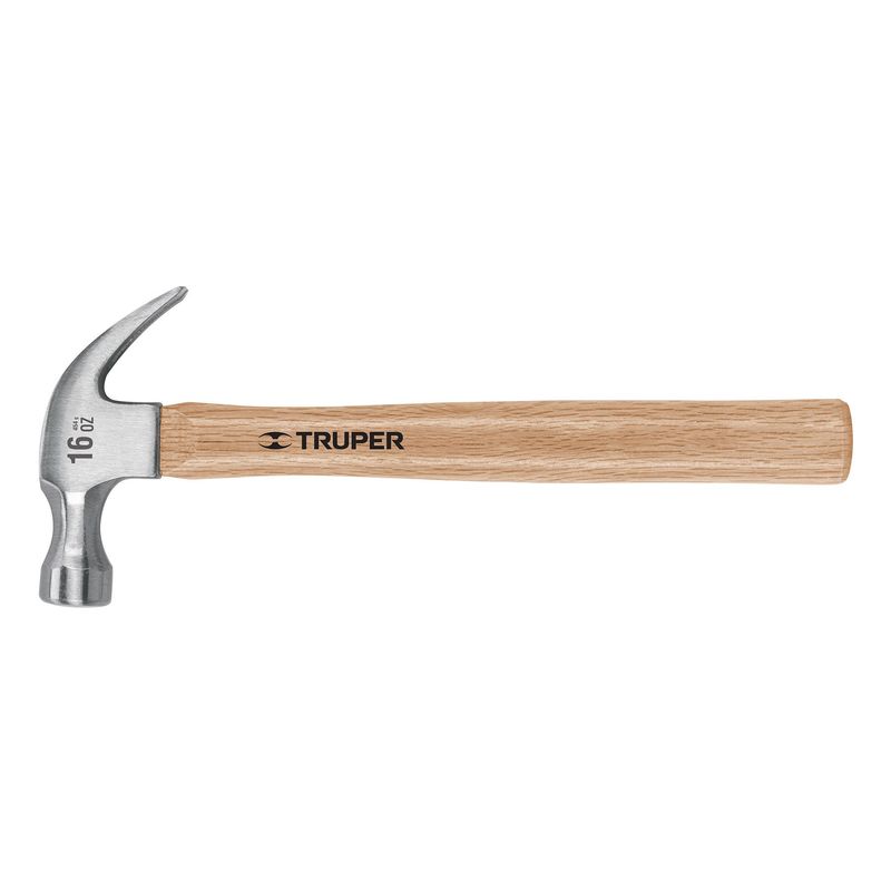 TRUPER - Martillo 16 oz Uña Curva , Mango Madera