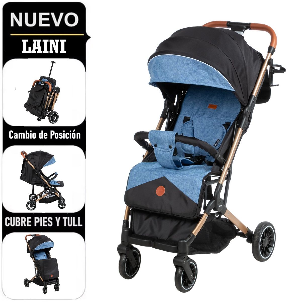 EBABY - Ebaby Coche con Respaldar y  Maleta Laini AZ