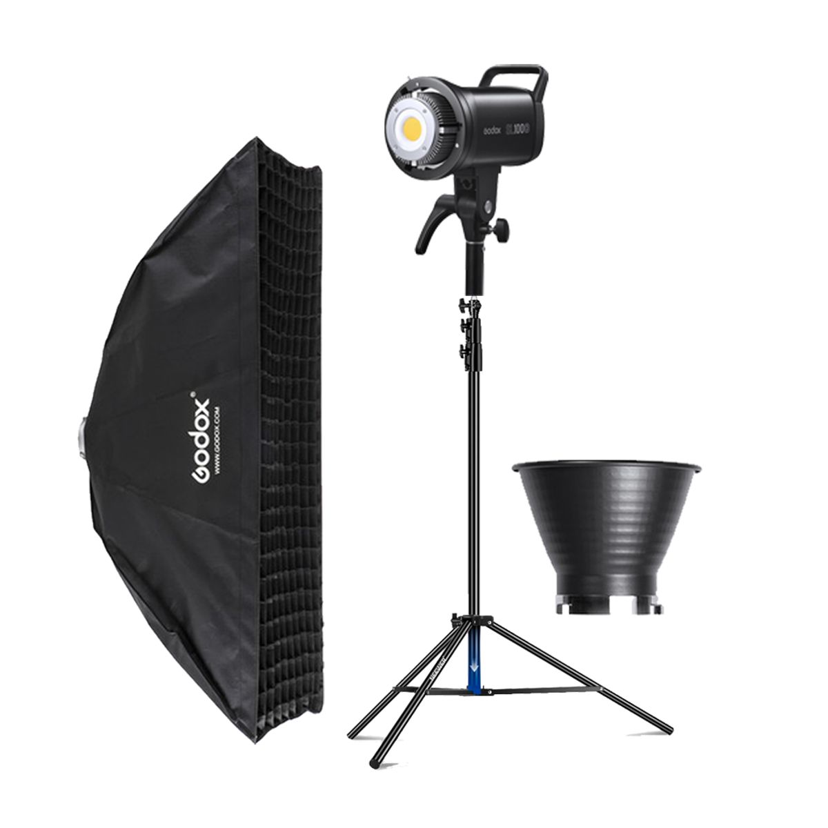 GODOX - Combo Luz Continua Godox SL100D + Parante + Softbox FW35160