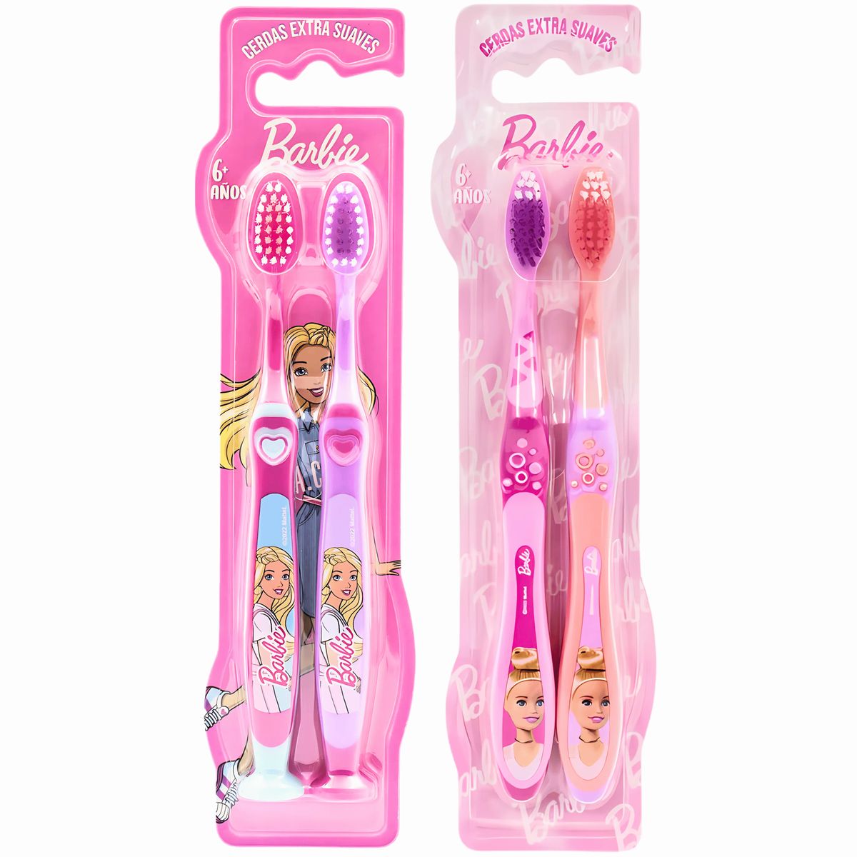 BARBIE - Pack 4 Cepillos de Dientes Colección BARBIE niñas
