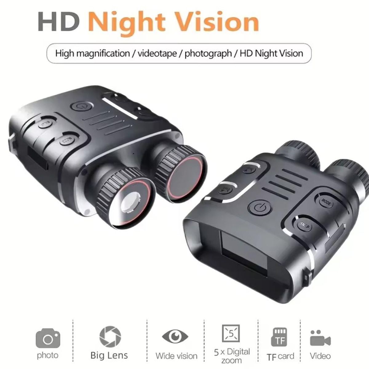 GENERICO - BINOCULAR  GRABADORA CON VISION NOCTURNA Y DIURNA 1080P 4K