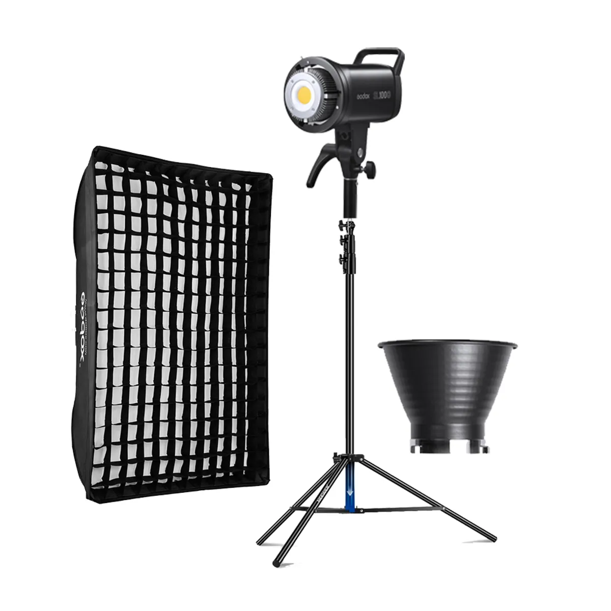 GODOX - Combo Luz Continua Godox SL100D + Parante + Softbox FW80120