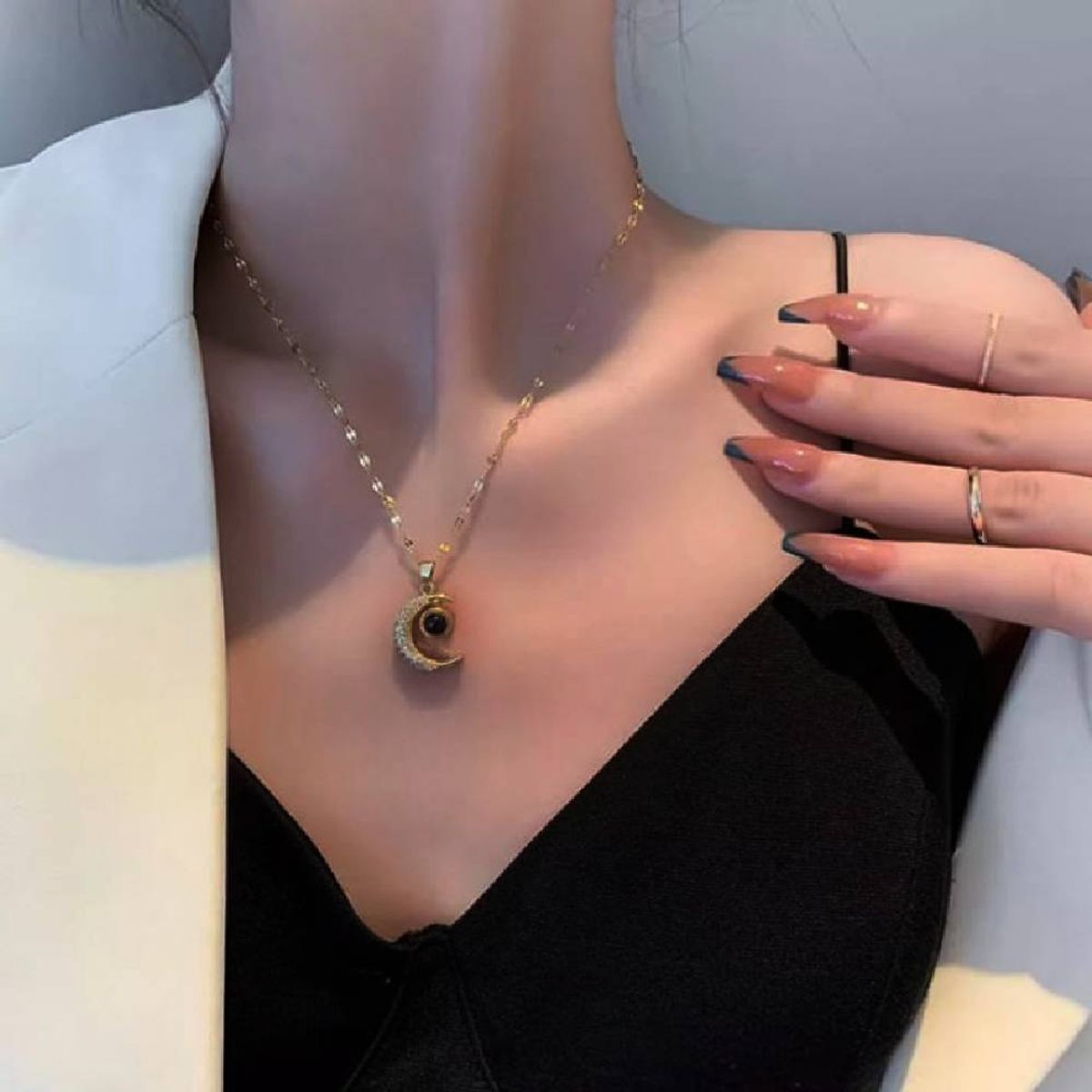 NO LOGO - Collar De Dama Proyeccion Te Amo  Luna Regalo Especial