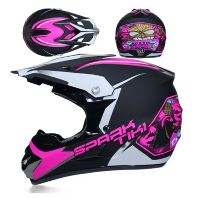 CES - CASCO MOTO CES CROSS ROSA BRILLO - TALLA L