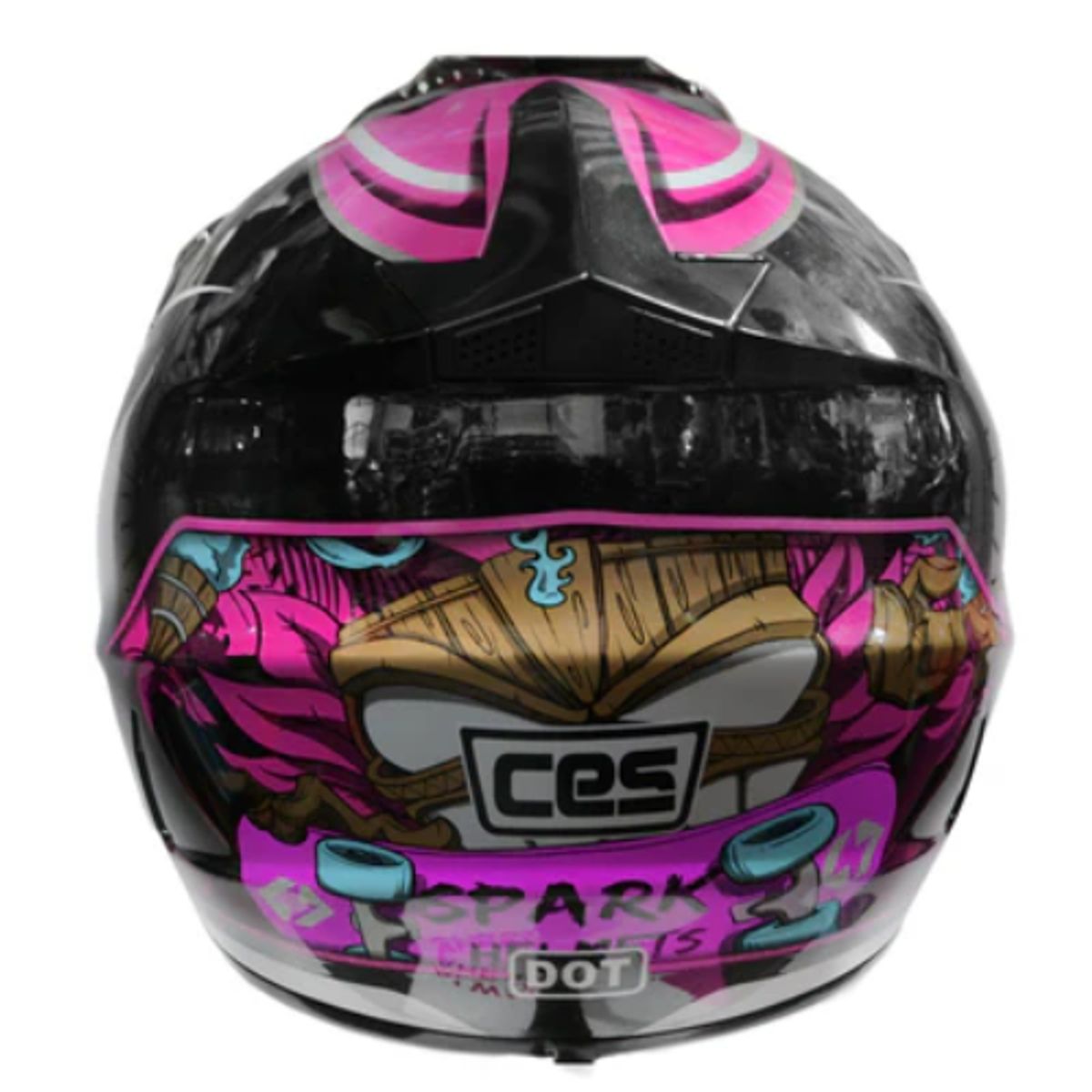 CES - CASCO MOTO CES CROSS ROSA BRILLO - TALLA L