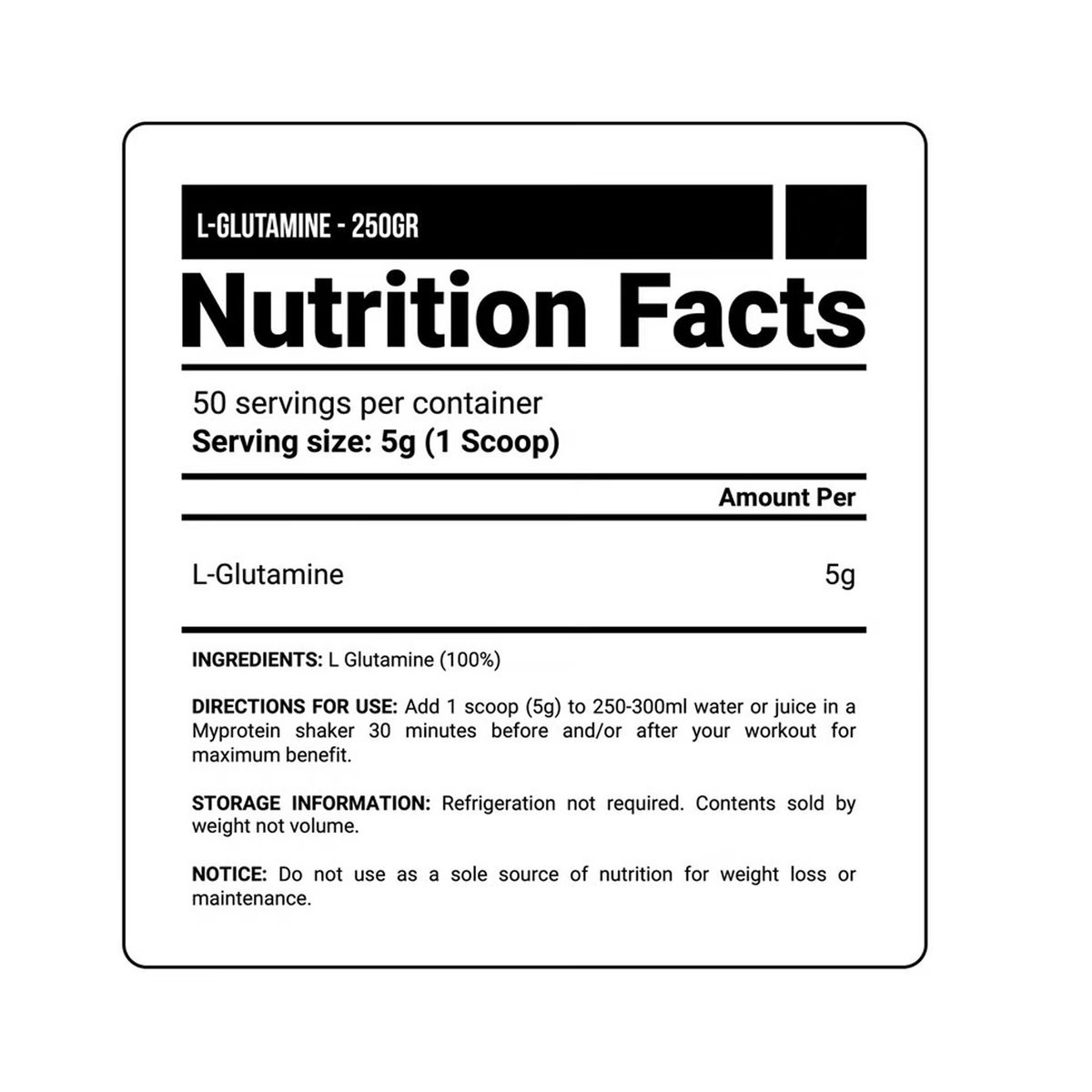 MYPROTEIN - Glutamina My Protein 250g