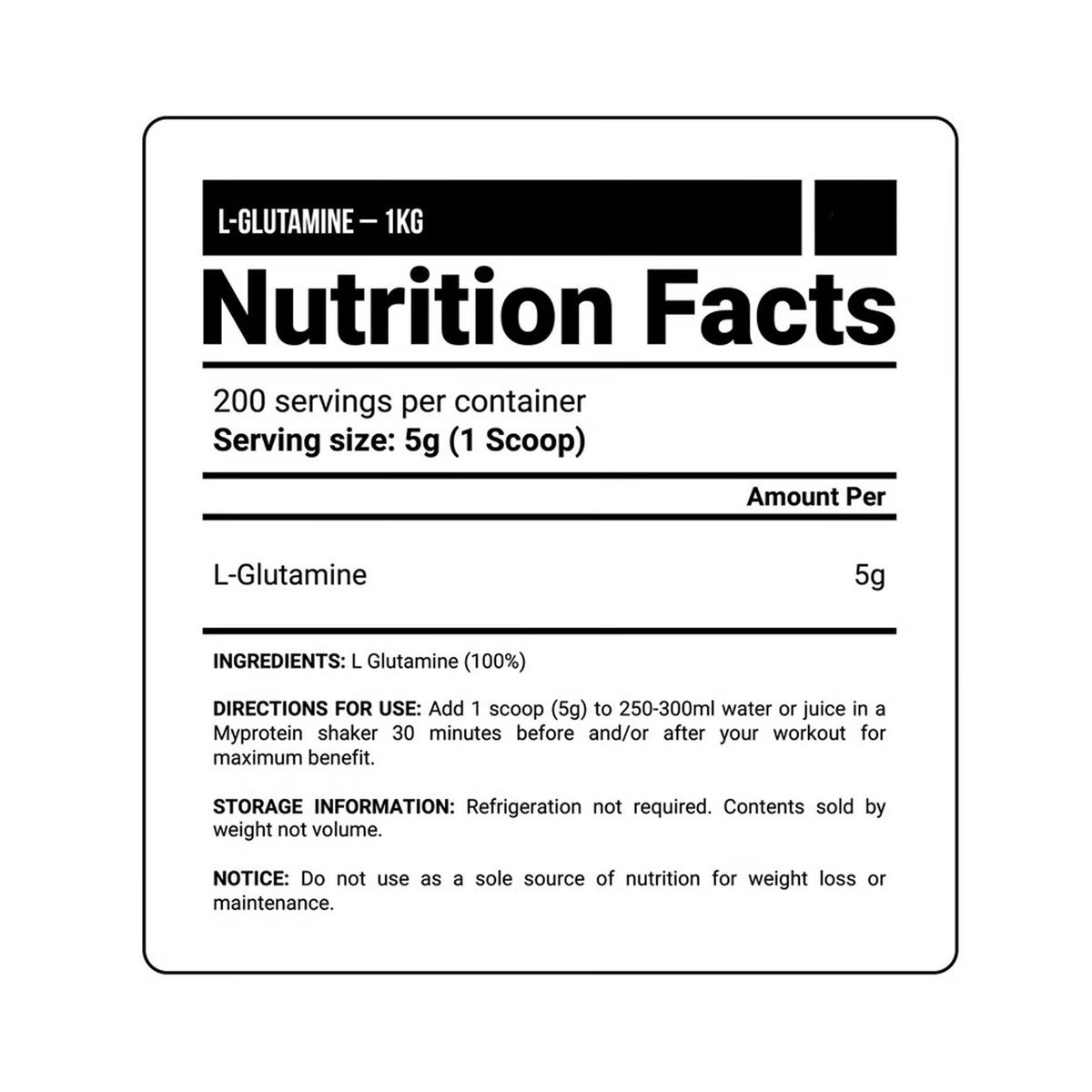 MYPROTEIN - Glutamina My Protein 1kg