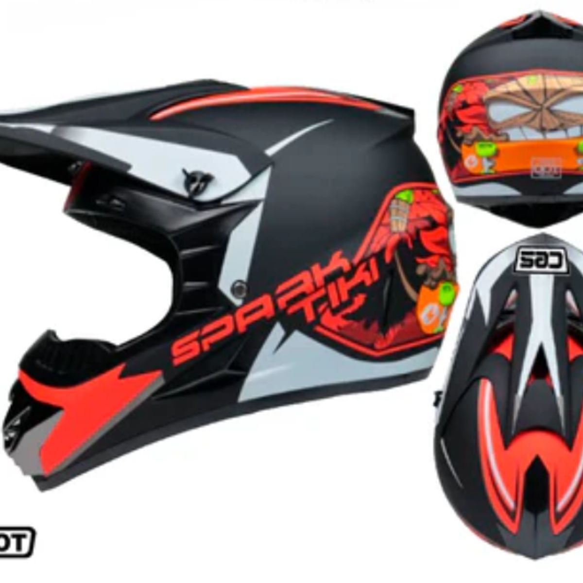 CES - CASCO MOTO CES CROSS ROJO BRILLO - TALLA XL