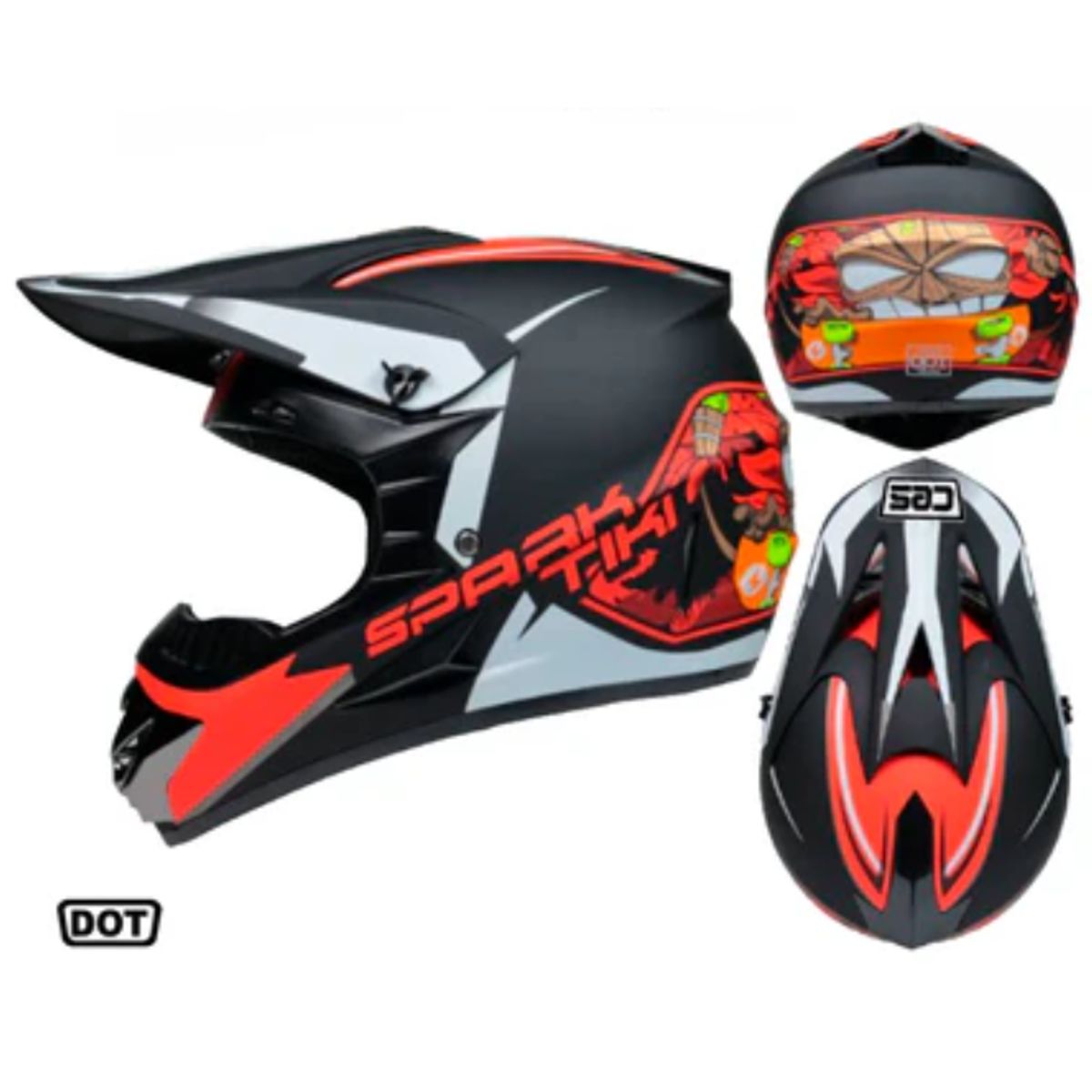 CES - CASCO MOTO CES CROSS ROJO BRILLO - TALLA XL