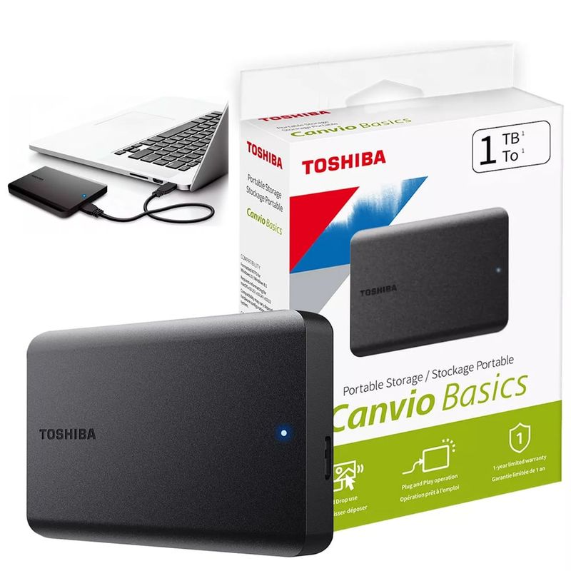 TOSHIBA - Disco Duro Externo TOSHIBA 1TB Canvio Basics USB 3.0