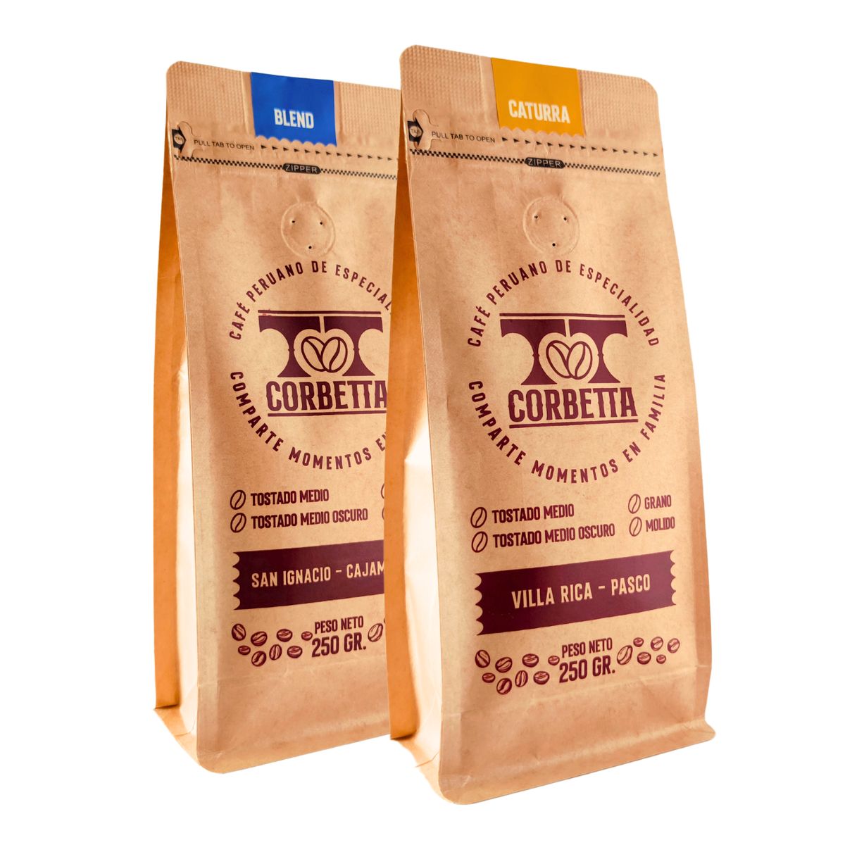 CORBETTA - Café de Especialidad Grano 250 Gr San Ignacio y Villa Rica