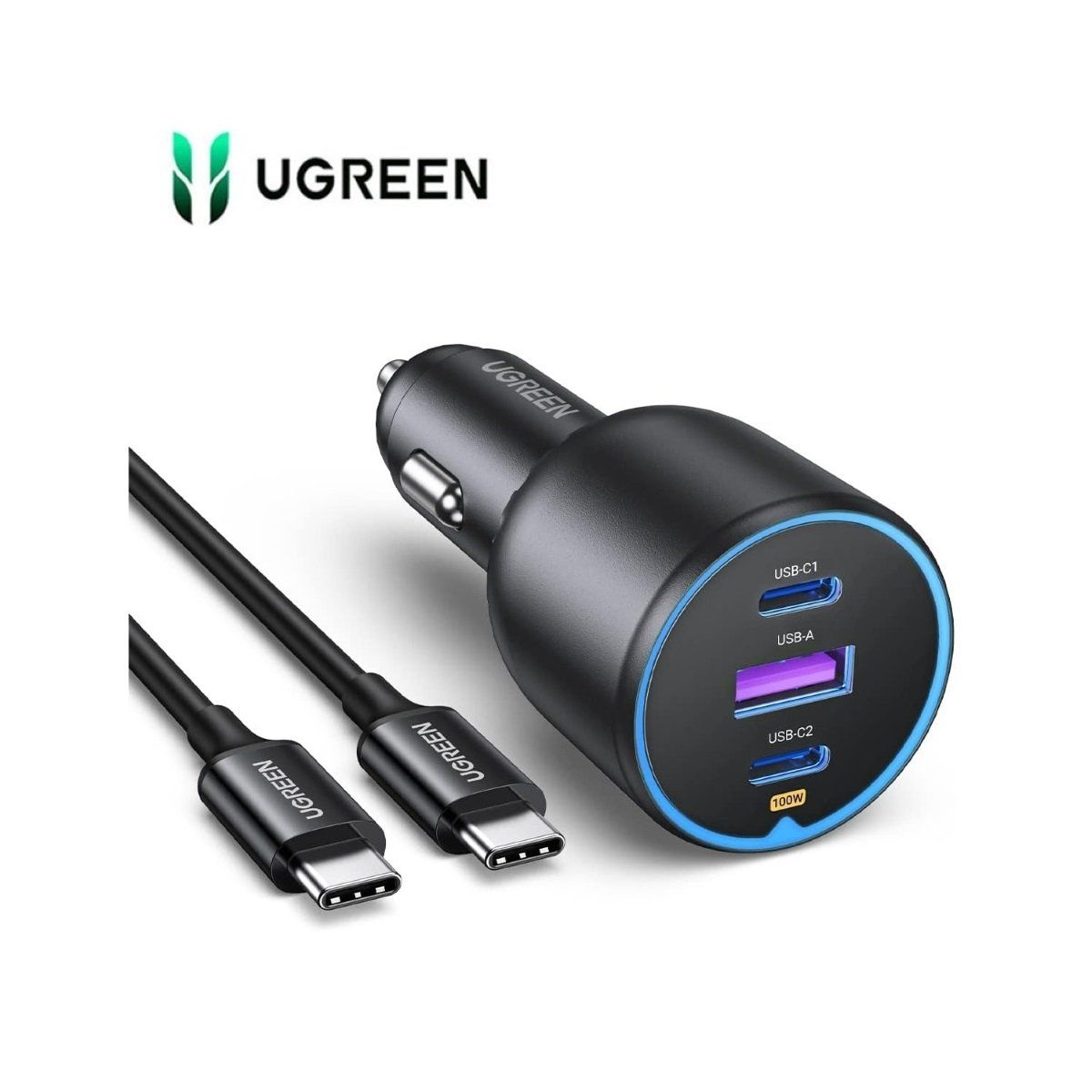 UGREEN - Cargador de Carro 130w y Cable 100w UGREEN
