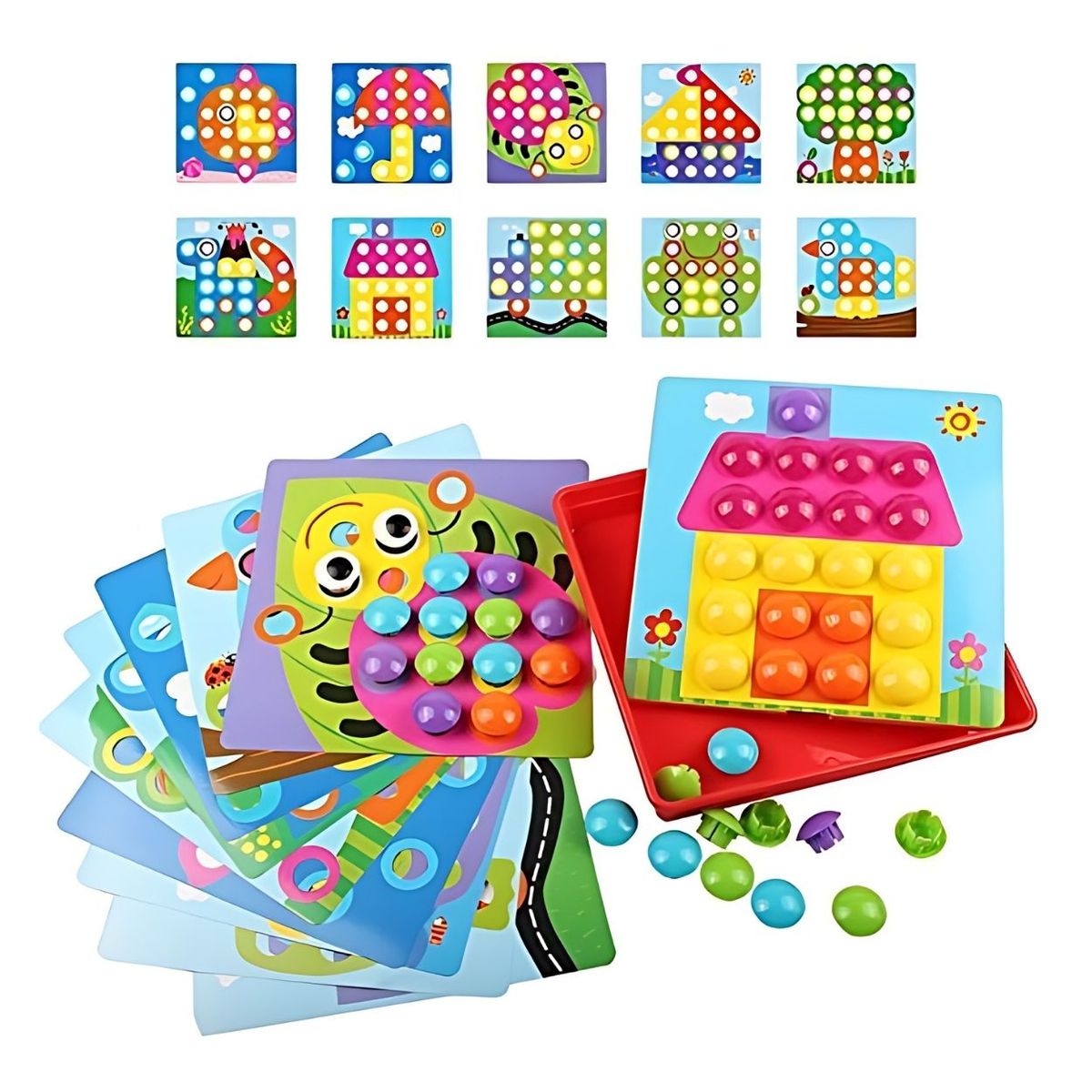 GENERICO - Juego Sensorial Mosaico Button Idea para Niños