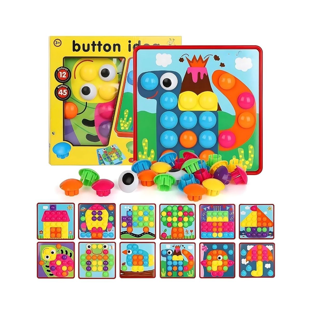 GENERICO - Juego Sensorial Mosaico Button Idea para Niños