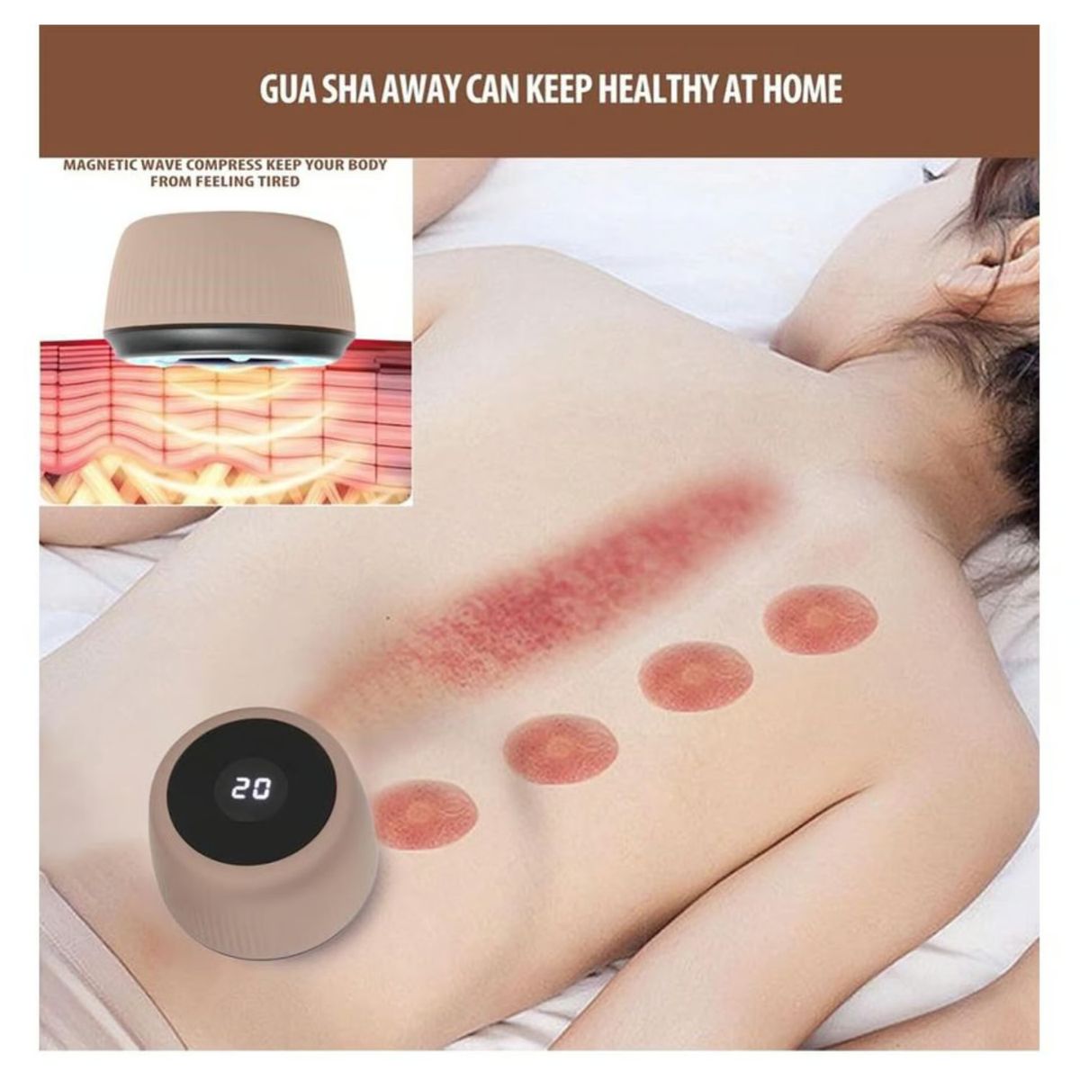 OEM - MASAJEADOR VENTOSA ELÉCTRICO MAGNÉTICO RECARGABLE+ 6 COPAS + ACEITE